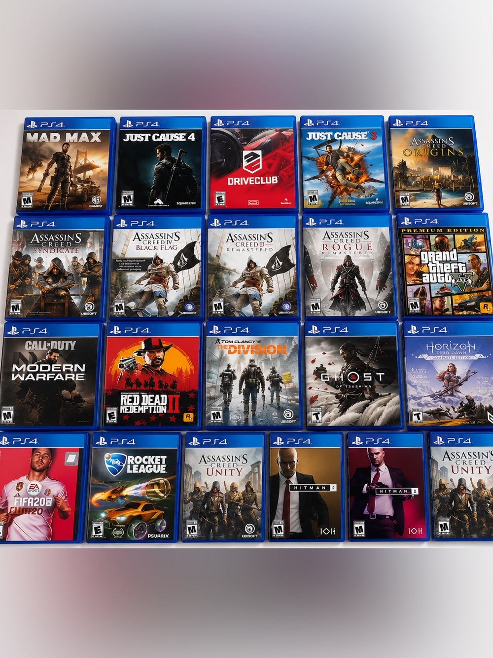 PS4 Video Game Lot of 21 Complete Games w/ Cases & Manuals GTA V Ghost Red Dead
